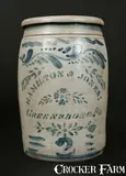 Hamilton & Jones, 2 Gal. HAMILTON & JONES / GREENSBORO, PA Stoneware Jar with Stenciled and Freehand Decoration, circa 1875, Stoneware