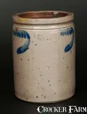 W.B. Kenner, Scarce W.B. KENNER / STRASBURG, VA 1 1/2 Gal. Stoneware Jar with Bright Cobalt Swag Decoration, circa 1880, Stoneware