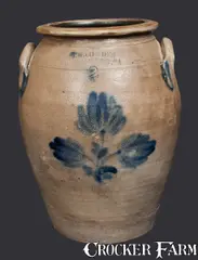J.W. Cowden, Rare 2 Gal. J. W. COWDEN / HARRISBURG, PA Stoneware Crock, circa 1861, Stoneware