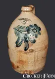 2 Gal. COWDEN & WILCOX / HARRISBURG, PA Stoneware Jug with Floral Decoration by Cowden & Wilcox, circa 1865, Stoneware, sold Nov 2013
