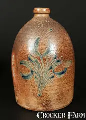 J.B. Pfaltzgraff, 2 Gal. J. B. PFALTZGRAFF / YORK, PA Stoneware Jug with Floral Decoration, circa 1875, Stoneware