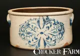 F.H. Cowden, F.H. COWDEN / HARRISBURG, PA Stoneware Cake Crock with Stenciled Decoration, circa 1880, Stoneware