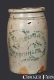 HAMILTON & JONES / GREENSBORO, PA Stoneware Jar by Hamilton & Jones, circa 1875, Stoneware, sold Nov 2013