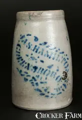 Jas. Hamilton, JAS. HAMILTON / GREENSBORO, PA Stoneware Canning Jar, circa 1875, Stoneware