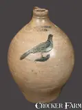 I. Seymour, 1 Gal. I. SEYMOUR / TROY Stoneware Jug with Incised Bird Decoration