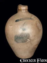 N. White, N. WHITE / UTICA Stoneware Jug, circa 1830, Stoneware