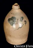 H.M. Whitman, H. M. WHITMAN / HAVANA, NY Stoneware Jug with Floral Decoration, circa 1860, Stoneware