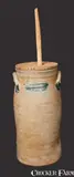 Swan & States, SWAN & STATES / STONINGTON, CT Stoneware Churn, circa 1825, Stoneware