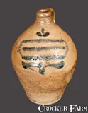 C. Crolius, C. CROLIUS / MANHATTAN WELLS / NEW YORK Stoneware Jug w/ Elaborate Incising