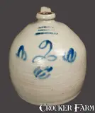 A.J. Buttler, A. J. BUTTLER / NEW BRUNSWICK, NJ Squat Stoneware Jug with Floral Decoration, circa 1860, Stoneware