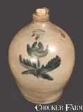 Humiston & Cummings, Rare Stoneware Jug with Floral Decoration Marked HUMISTON & CUMMINGS / SOUTH AMBOY, NJ, second quarter 19th century, Stoneware