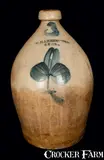 T. Harrington, 3 Gal. T. HARRINGTON / LYONS Stoneware Jug with Floral Decoration, circa 1860, Stoneware