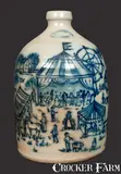 Beaumont Pottery, Elaborate BEAUMONT POTTERY / YORK, ME / 1987 Stoneware Jug with Fair Scene, 1987, Stoneware
