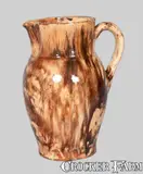 Baecher, Very Fine BAECHER / WINCHESTER Redware Pitcher with Swirl Glaze