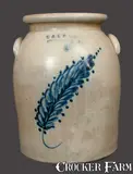 2 Gal. E. & L. P. NORTON / BENNINGTON, VT Stoneware Crock with Cobalt Decoration by E & L P Norton, circa 1870, Stoneware, sold Jul 2013