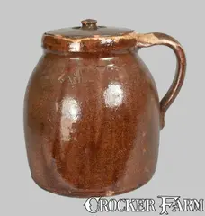 J. Eberly & Co, J. EBERLY & CO. / STRASBURG, VA Redware Bean Pot, circa 1890, Redware