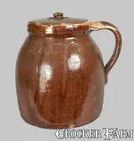 J. Eberly & Co, J. EBERLY & CO. / STRASBURG, VA Redware Bean Pot, circa 1890, Redware