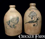 Nichols & Boynton, 1 Gal. NICHOLS & BOYNTON / BURLINGTON, VT Stoneware Jug with Slip-Trailed Floral Decoration, second half 19th century, Stoneware