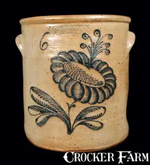 Stetzenmeyer & Goetzman, Exceptional STETZENMEYER & GOETZMAN / ROCHESTER, NY 6 Gal. Stoneware Crock, circa 1855, Stoneware