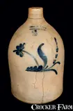 C. Hart & Son, 2 Gal. C. HART & SON / SHERBURNE Stoneware Jug with Floral Decoration, circa 1870, Stoneware
