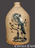 Rare J. & E. NORTON / BENNINGTON, VT 4 Gal. Stoneware Jug with Pheasant Decoration by J. & E. Norton, circa 1855, Stoneware, sold Jul 2013