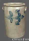 W. H. Lehew, 3 Gal. W. H. LEHEW / STRASBURG, VA Stoneware Crock with Tulip Decoration, circa 1870, Stoneware