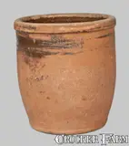 Redware Cream Jar Signed S. BELL & SON / STRASBURG," VA origin. by S. Bell & Son, circa 1890, Redware, sold Jul 2013