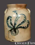 I. H. Wands, 2 Gal. I. H. WANDS / OLEAN, NY Stoneware Crock, circa 1850, Stoneware