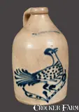 William Roberts, W. ROBERTS / BINGHAMPTON Stoneware Jug with Bird Decoration, circa 1870, Stoneware