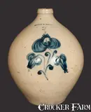 Norton & Fenton, 3 Gal. NORTON & FENTON / BENNINGTON, VT Stoneware Crock with Floral Decoration