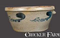 From J. Eberly & Bro, 1 Gal. Stoneware Bowl Signed FROM J. EBERLY & BRO. / STRASBURG, VA, circa 1885, Stoneware