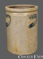 W.B. Kenner, Rare W. B. KENNER / STRASBURG, VA 1 Gal. Decorated Stoneware Crock, circa 1880, Stoneware