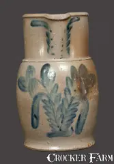 Miller & Davison, Rare Stoneware Pitcher Signed MILLER & DAVISON / STRASBURG, VA, circa 1880, Stoneware