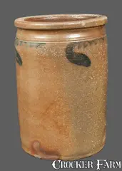 W. H. Crisman, Rare W. H. CRISMAN / STRASBURG, VA Decorated Stoneware Crock, circa 1883-1885, Stoneware