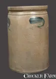 W. H. Crisman, Scarce W. H. CRISMAN / STRASBURG, VA Decorated Stoneware Crock, circa 1883-1885, Stoneware