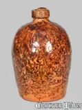 Quart-Sized JOHN BELL / WAYNESBORO Redware Jug with Sponged Manganese Decoration by John Bell, circa 1850-1880, Redware, sold Jul 2013