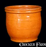 John Bell, Quart-Sized JOHN BELL / WAYNESBORO Redware Orange-Glazed Cream Jar, circa 1850-1880, Redware
