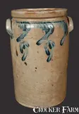 P. Herrmann, 4 Gal. P. HERRMANN / BALTIMORE Stoneware Crock with Hanging Floral Decoration, circa 1875, Stoneware