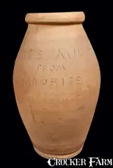 Agnes Miller, Redware Porch Vase, Inscribed on Front "Agnes Miller / From / Maurice / 1827", 1827, Redware