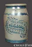 1 Gal. HAMILTON & JONES / GREENSBORO, PA Stoneware Jar by Hamilton & Jones, circa 1875, Stoneware, sold Jul 2013