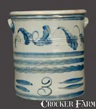 Hamilton, Rare HAMILTON / GREENSBORO Stoneware Crock with Brushed Vine and Line Decoration, circa 1860, Stoneware