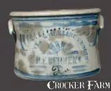 Center Wheeling Grocery, Rare 2 Gal. Western PA Stoneware Cake Crock w/ CENTER WHEELING GROCERY / H. F. BEHRENS Advertising, circa 1875, Stoneware