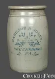 1 Gal. Stoneware Crock Signed HAMILTON & JONES / GREENSBORO, PA by Hamilton & Jones, circa 1875, Stoneware, sold Jul 2013