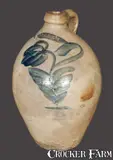 O. F. Baker & Co., 2 Gal. Rare O. F. BAKER & CO. / MILWAUKEE, WIS. Stoneware Jug with Floral Decoration, mid 19th century, Stoneware