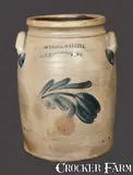 1 Gal. COWDEN & WILCOX / HARRISBURG, PA Stoneware Crock with Floral Decoration by Cowden & Wilcox, circa 1865, Stoneware, sold Jul 2013