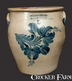 5 Gal. COWDEN & WILCOX / HARRISBURG, PA Stoneware Crock with Floral Decoration by Cowden & Wilcox, circa 1865, Stoneware, sold Jul 2013
