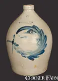 2 Gal. COWDEN & WILCOX / HARRISBURG, PA Stoneware Crock with Man-in-the-Moon by Cowden & Wilcox, circa 1865, Stoneware, sold Jul 2013