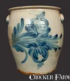6 Gal. COWDEN & WILCOX / HARRISBURG, PA Stoneware Crock with Floral Decoration by Cowden & Wilcox, circa 1865, Stoneware, sold Jul 2013