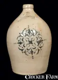 F.H. Cowden, 2 Gal. F. H. COWDEN / HARRISBURG, PA Stoneware Jug with Stenciled Decoration, circa 1880, Stoneware