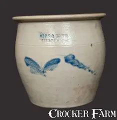 Sipe & Son, 1 Gal. SIPE & SON / WILLIAMSPORT, PA Stoneware Cream Jar, late 19th century, Stoneware